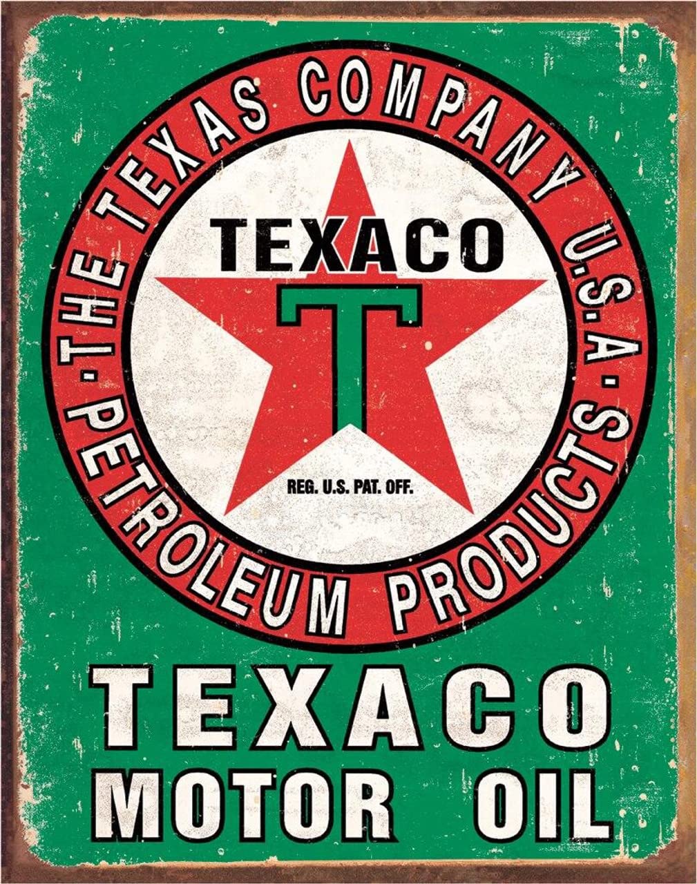 Amazon.com: Desperate Enterprises Texaco Motor Oil Weathered Tin